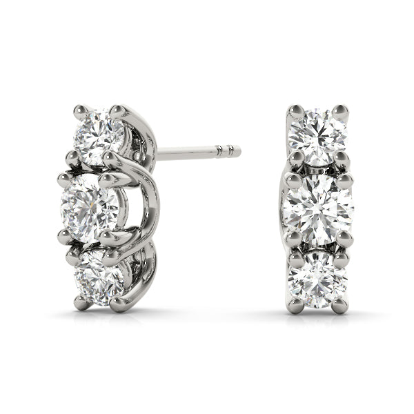 Three-Stone Diamond Earrings · 1.18 ct tw