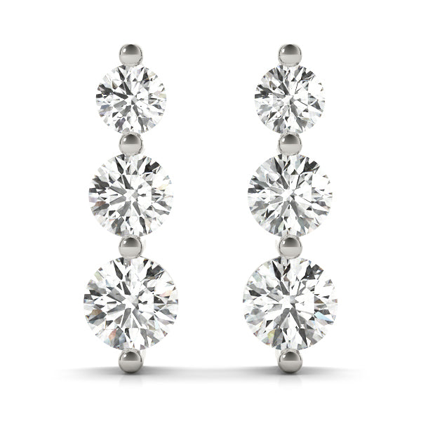Three-Stone Diamond Earrings · 2.00 ct tw