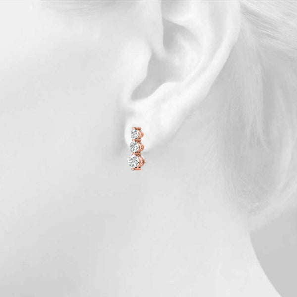 Three-Stone Diamond Earrings · 1.00 ct tw