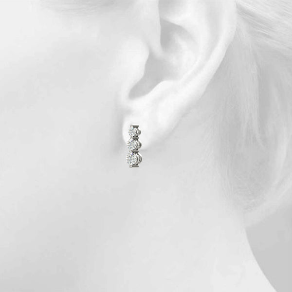 Three-Stone Diamond Earrings · 1.50 ct tw