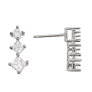 Three-Stone Diamond Earrings · 0.72 ct tw