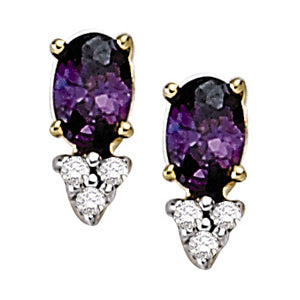Oval Gemstone Earrings · 0.09 ct tw