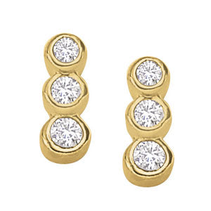 Three-Stone Diamond Earrings · 0.50 ct tw