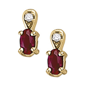 Oval Gemstone Earrings · 0.01 ct tw