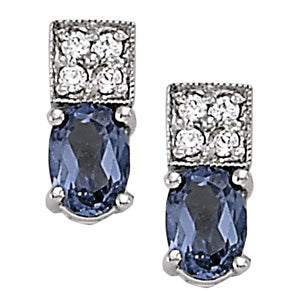 Oval Gemstone Earrings · 0.20 ct tw