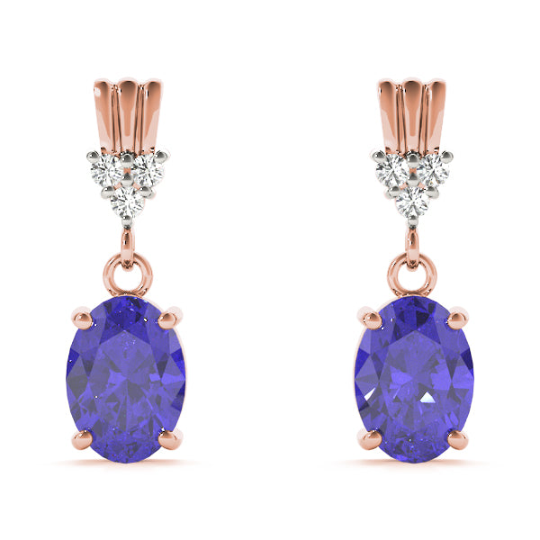Oval Gemstone Earrings · 0.06 ct tw