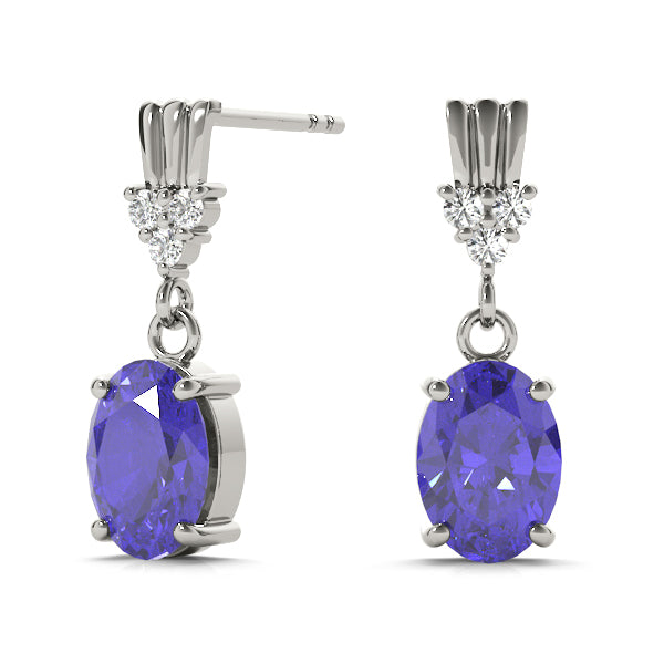 Oval Gemstone Earrings · 0.06 ct tw