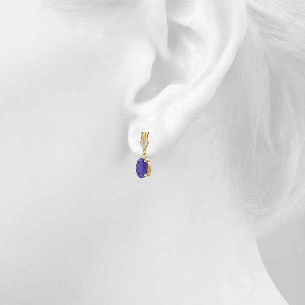 Oval Gemstone Earrings · 0.06 ct tw
