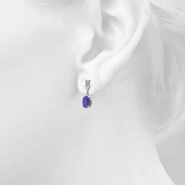 Oval Gemstone Earrings · 0.06 ct tw