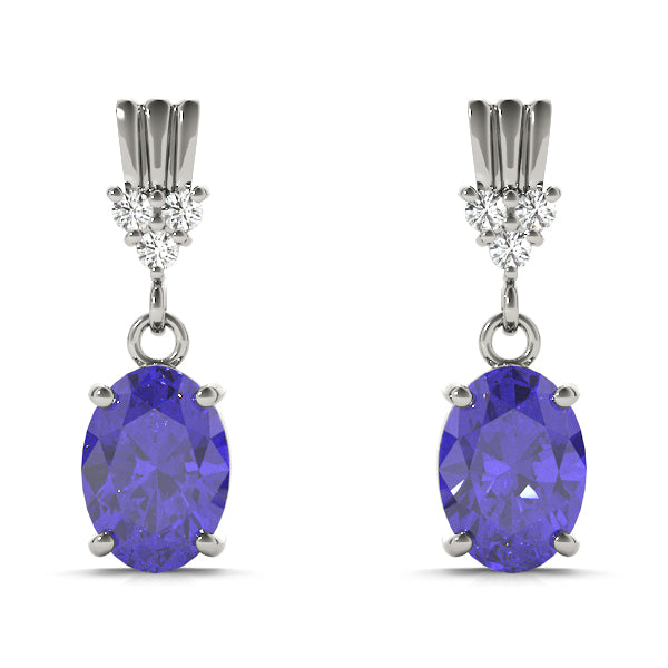 Oval Gemstone Earrings · 0.06 ct tw