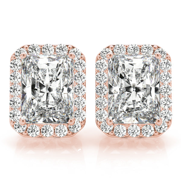 Emerald Halo Diamond Earrings · 0.42 ct tw