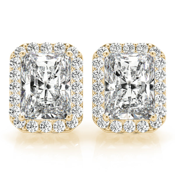 Emerald Halo Diamond Earrings · 0.45 ct tw