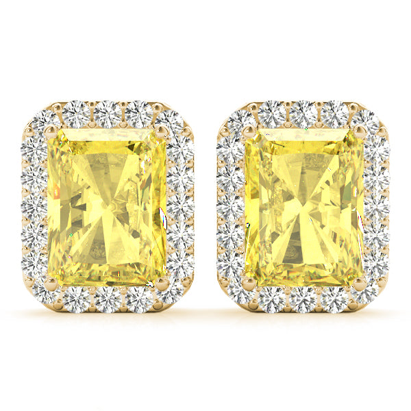 Emerald Halo Diamond Earrings · 0.36 ct tw