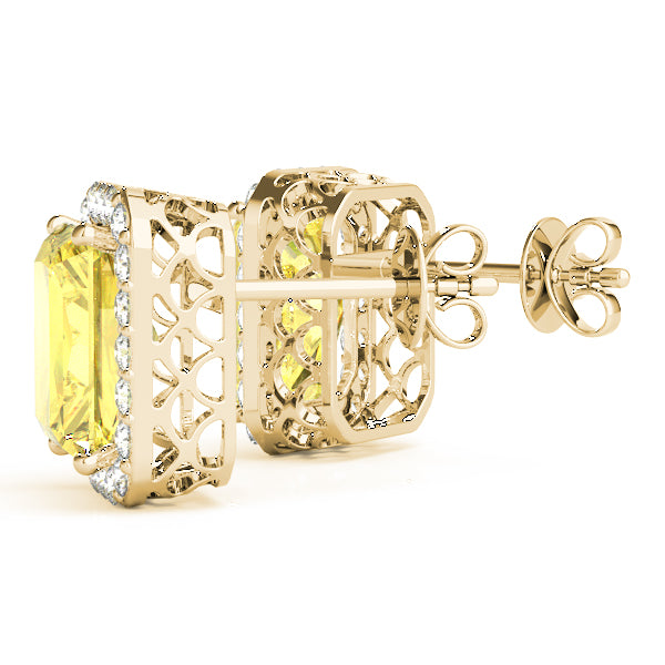 Emerald Halo Diamond Earrings · 0.36 ct tw