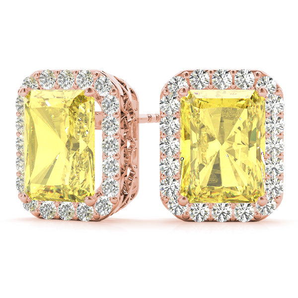 Emerald Halo Diamond Earrings · 0.30 ct tw