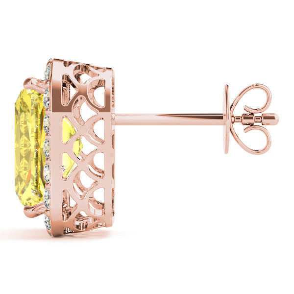 Emerald Halo Diamond Earrings · 0.42 ct tw