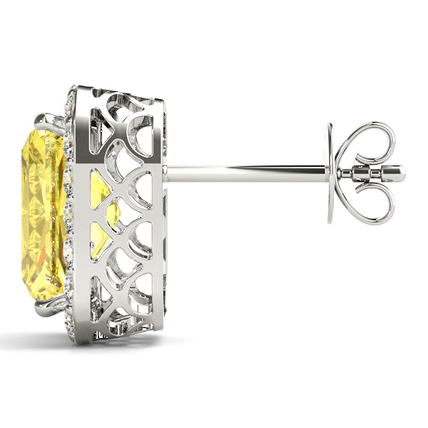 Emerald Halo Diamond Earrings · 0.27 ct tw