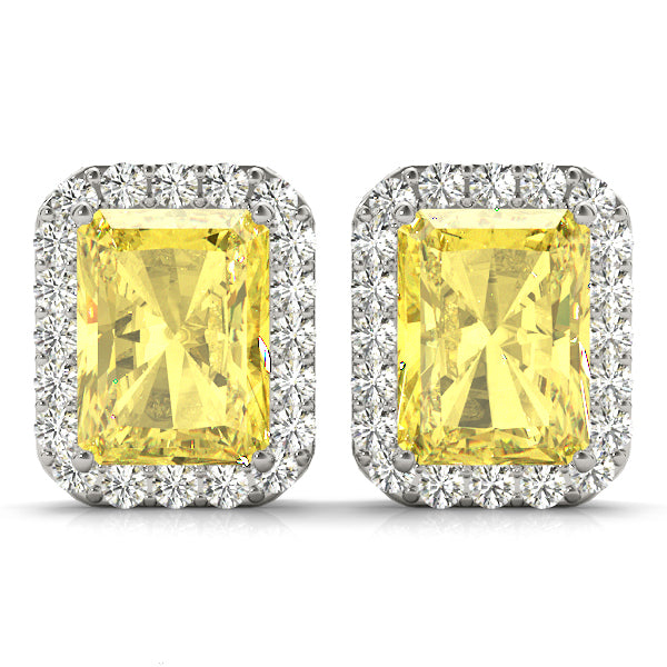 Emerald Halo Diamond Earrings · 0.27 ct tw