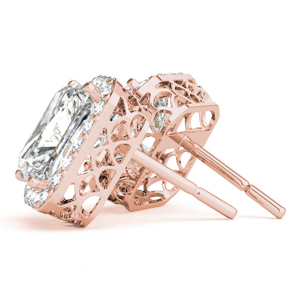 Emerald Halo Diamond Earrings · 0.27 ct tw