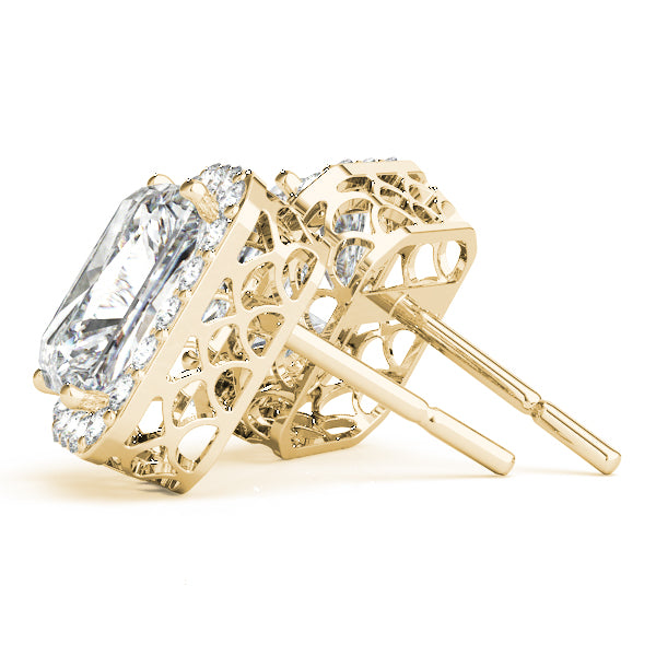 Emerald Halo Diamond Earrings · 0.27 ct tw
