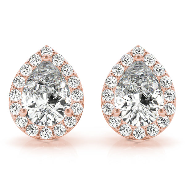 Pear Halo Diamond Earrings · 1.02 ct tw
