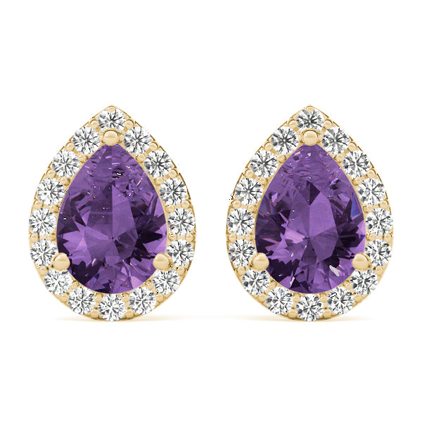 Pear Halo Diamond Earrings · 1.02 ct tw