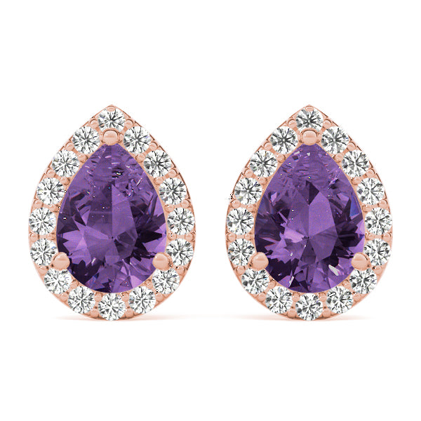 Pear Halo Diamond Earrings · 1.02 ct tw