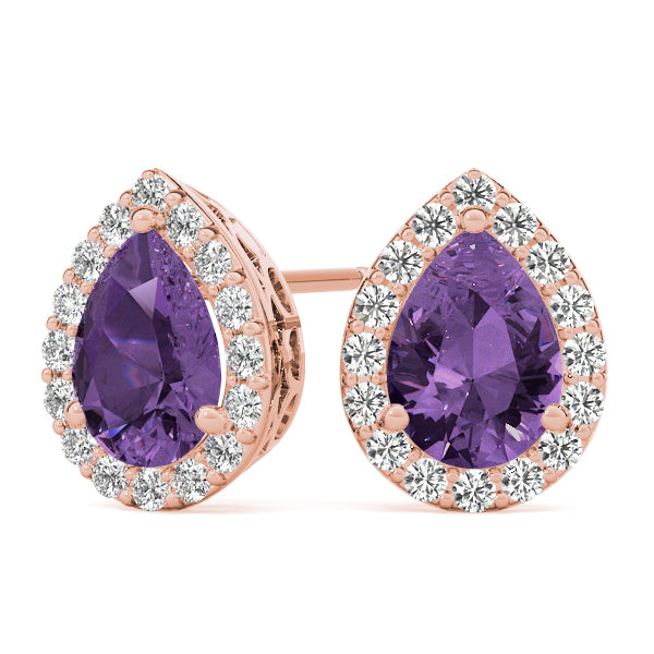 Pear Halo Diamond Earrings · 1.02 ct tw