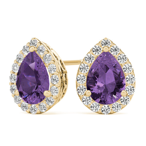 Pear Halo Diamond Earrings · 0.30 ct tw