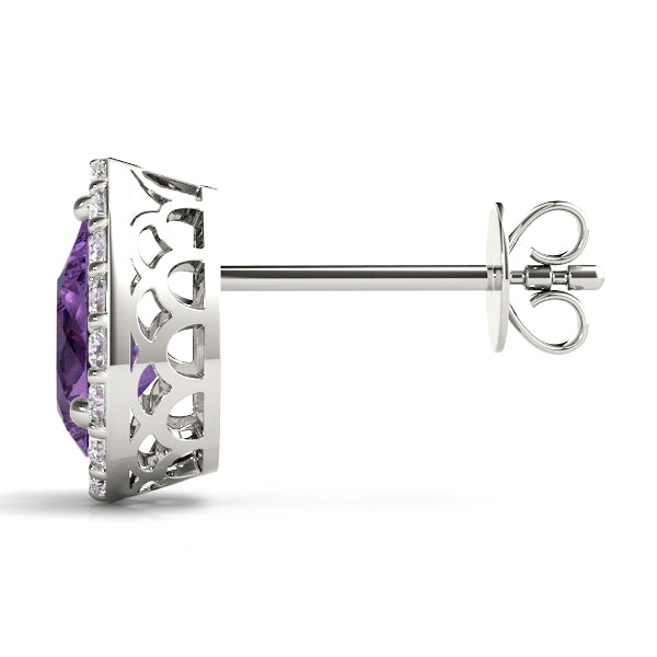 Pear Halo Diamond Earrings · 0.24 ct tw