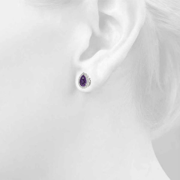Pear Halo Diamond Earrings · 0.30 ct tw