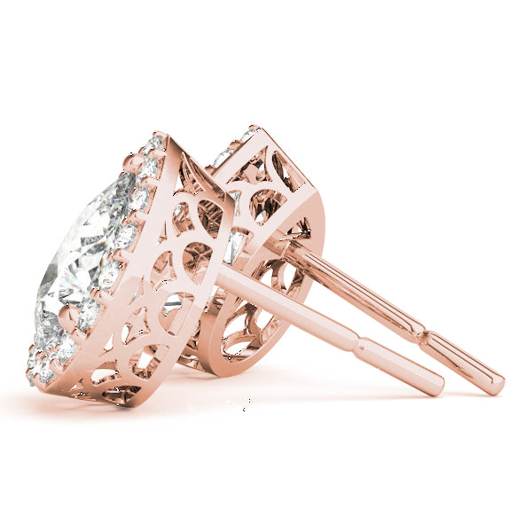 Pear Halo Diamond Earrings · 1.02 ct tw