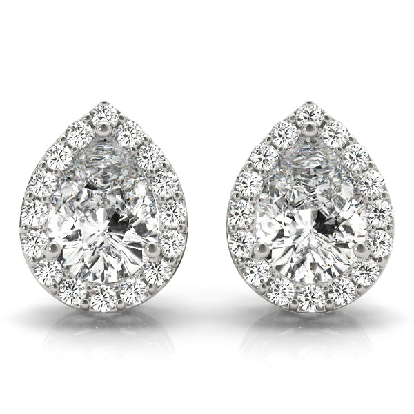 Pear Halo Diamond Earrings · 0.30 ct tw