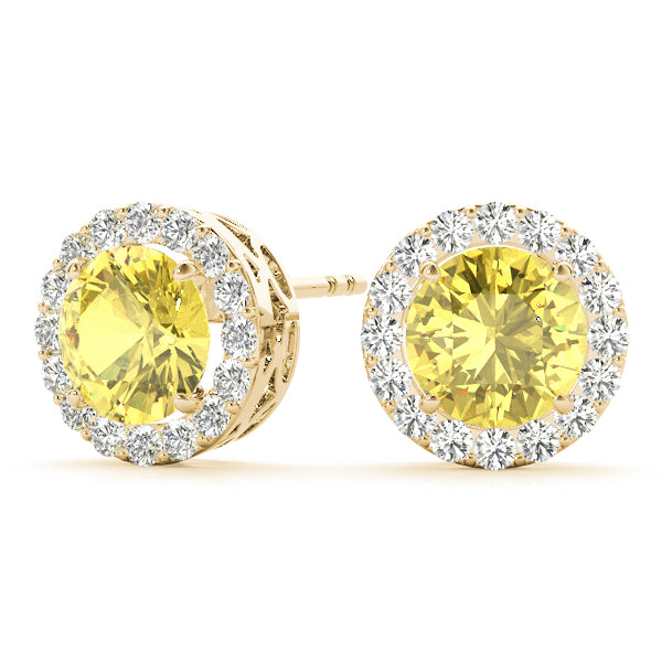 Round Halo Diamond Earrings · 0.67 ct tw