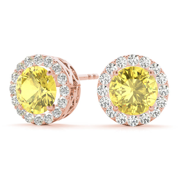 Round Halo Diamond Earrings · 4.31 ct tw