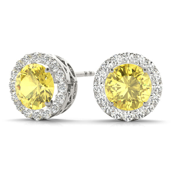 Round Halo Diamond Earrings · 0.67 ct tw
