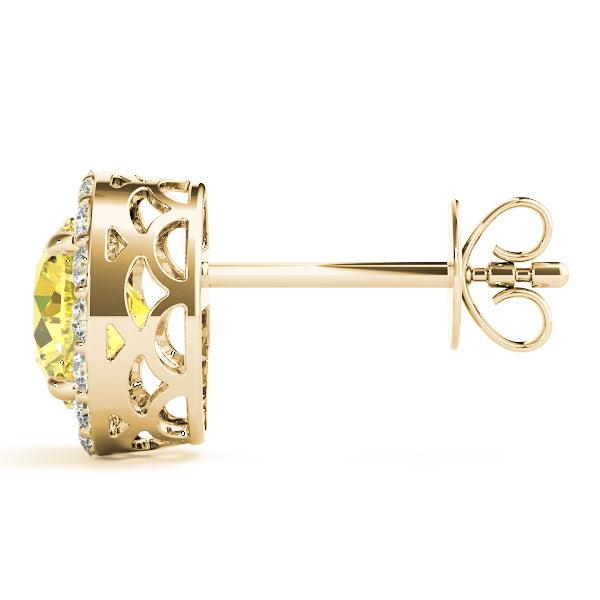 Round Halo Diamond Earrings · 0.67 ct tw