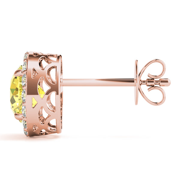 Round Halo Diamond Earrings · 4.31 ct tw