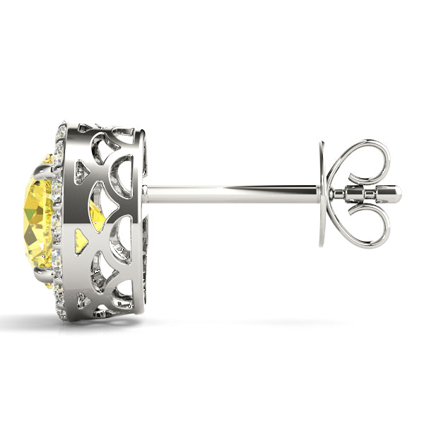 Round Halo Diamond Earrings · 4.31 ct tw