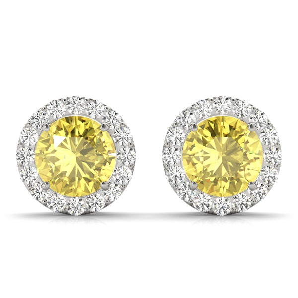 Round Halo Diamond Earrings · 1.87 ct tw