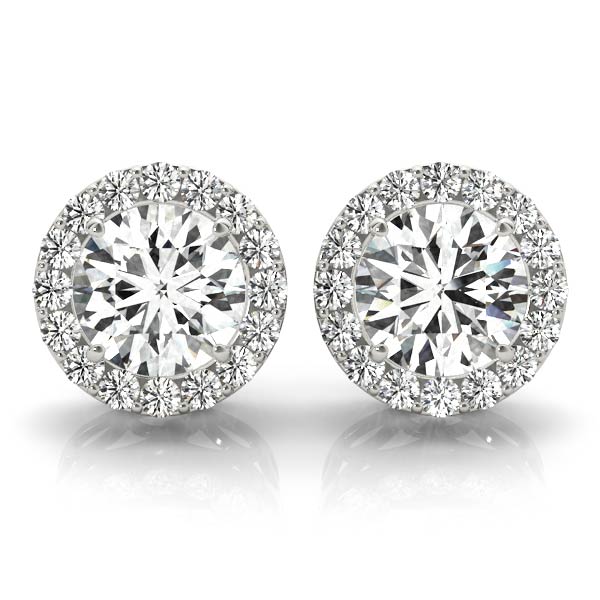 Round Halo Diamond Earrings · 0.67 ct tw