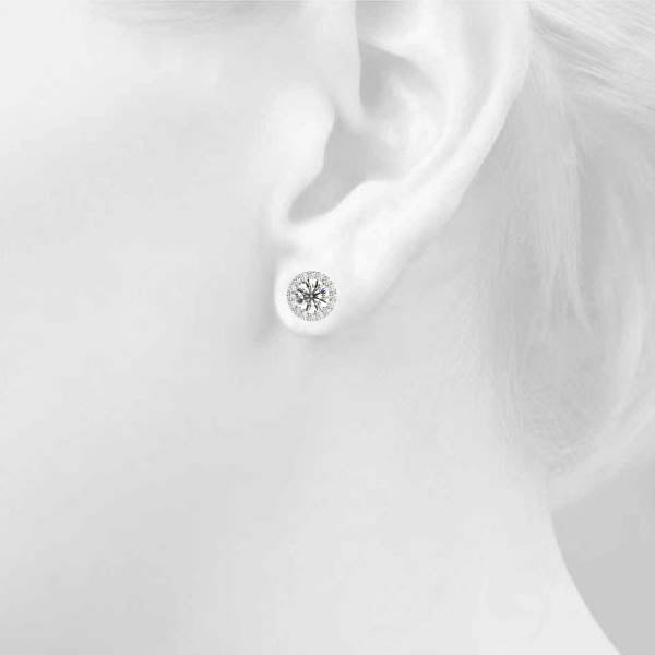 Round Halo Diamond Earrings · 4.31 ct tw