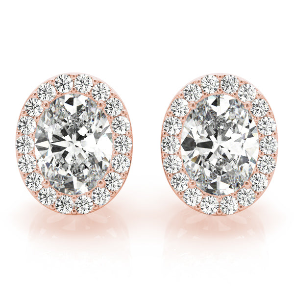 Oval Halo Diamond Earrings · 0.30 ct tw