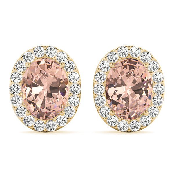 Oval Halo Diamond Earrings · 0.36 ct tw