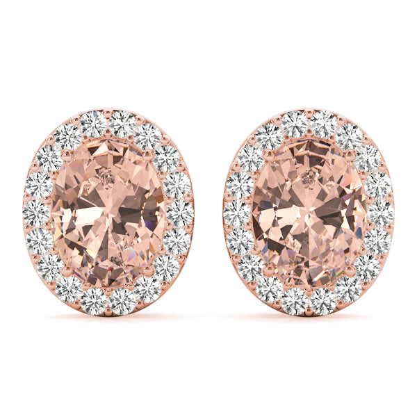 Oval Halo Diamond Earrings · 0.36 ct tw