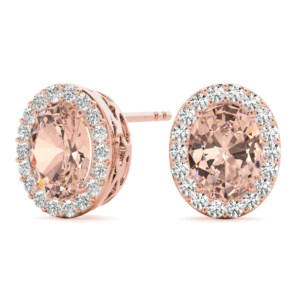 Oval Halo Diamond Earrings · 0.36 ct tw