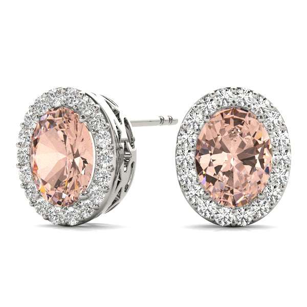Oval Halo Diamond Earrings · 0.21 ct tw