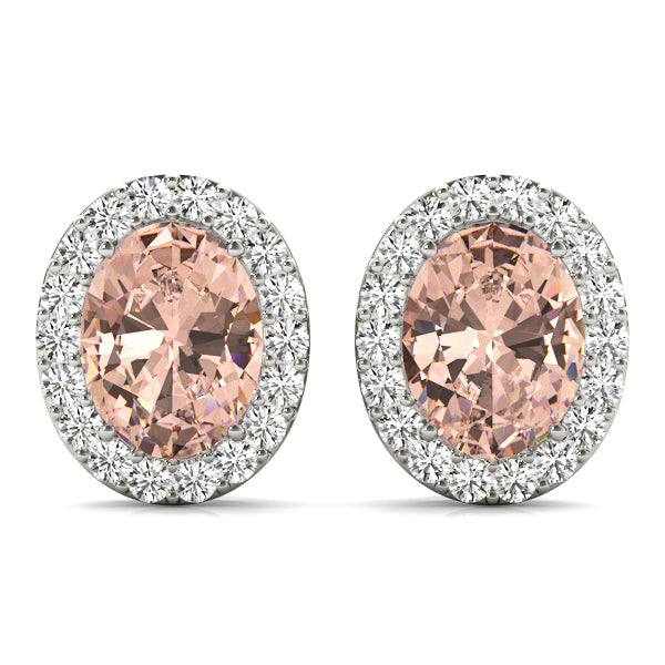 Oval Halo Diamond Earrings · 0.27 ct tw
