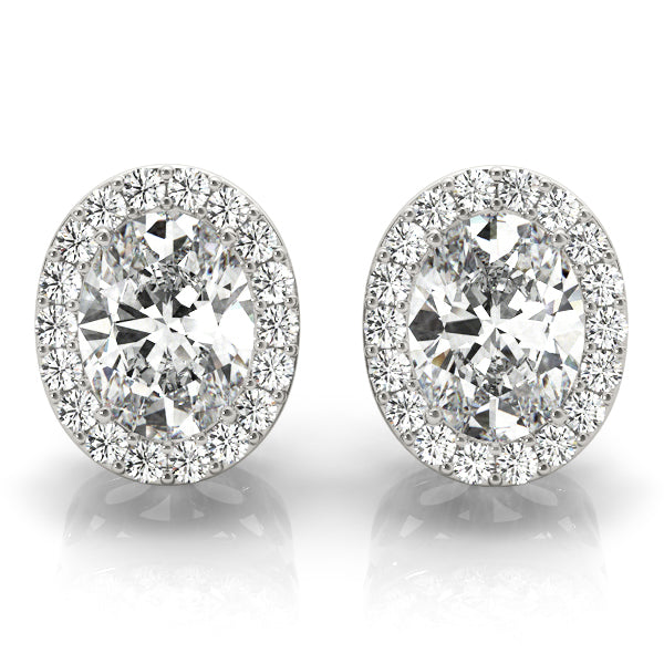 Oval Halo Diamond Earrings · 0.30 ct tw
