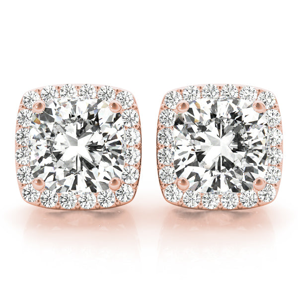 Cushion Halo Diamond Earrings · 0.24 ct tw